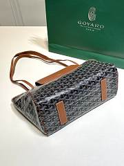 	 Kitlife Goyard Goyardine Canvas & Chevroches Calfskin Rouette PM Bag Brown and Black - 23cm x14cm x31cm - 4