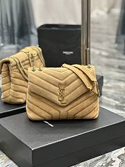 	 Kitlife YSL Loulou Toy Medium quilted suede cross-body bag light brown - 467072 - 25x17x9cm - 1