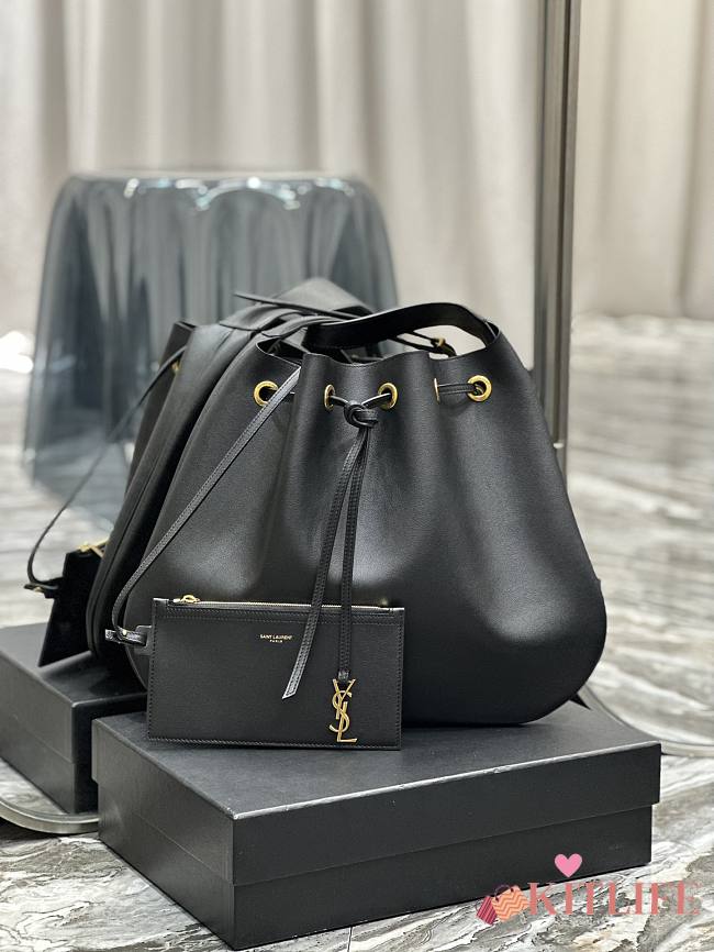 Ktilife YSL Flat Hobo Bag in Black - 697941 - 44×33×2.5cm - 1