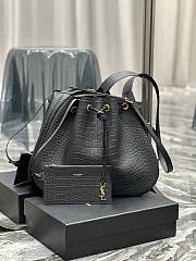 Ktilife YSL Flat Hobo Bag in Black Croc Leather - 697941 - 44×33×2.5cm - 1