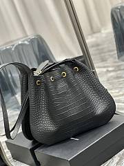 Ktilife YSL Flat Hobo Bag in Black Croc Leather - 697941 - 44×33×2.5cm - 3