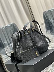 Ktilife YSL Flat Hobo Bag in Black Croc Leather - 697941 - 44×33×2.5cm - 2