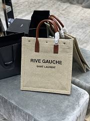 Forubags YSL Rive Gauche Large Tote Bag Vertical In Printed Canvas And Leather Beige/Grey – 631682 – 37.5×38×17 cm - 2