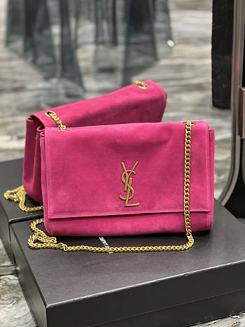 Kitlife YSL Kate reversible suede pink shoulder bag - 28.5x20x6cm - 553804