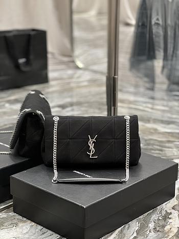 Kitlife YSL Jamie Medium Quilted Jersy Black Bag - 4 X 15,5 X 6,5 CM