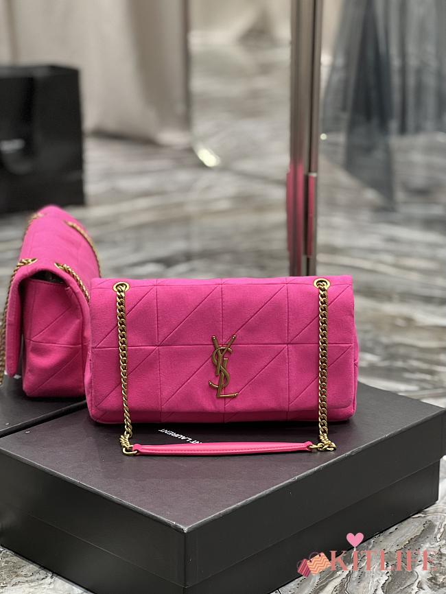 Kitlife YSL Jamie Medium Quilted Jersy Pink Bag - 24x15x6.5cm - 1