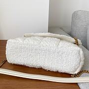 	 Kitlife YSL Loulou Puffer Toy Leather-trimmed Quilted Bouclé Shoulder White Bag - 23×15.5×5.8cm - 4