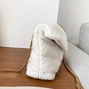 	 Kitlife YSL Loulou Puffer Toy Leather-trimmed Quilted Bouclé Shoulder White Bag - 23×15.5×5.8cm - 3