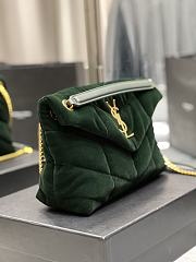 Kitlife YSL Loulou Puffer Small Green Velvet Leather - 23×15.5×5.8cm - 5