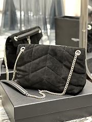 	 Kitlife YSL Loulou Puffer Small Black Velvet Leather - 23×15.5×5.8cm - 4