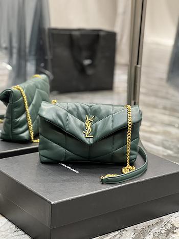 Kitlife YSL Small Loulou Puffer Toy quilted leather cross-body bag dark green - 23×15.5×8.5cm