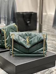 Kitlife YSL Medium Louou Puffer in Lambskin Dark Green - 29x17x11cm - 1