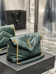 Kitlife YSL Medium Louou Puffer in Lambskin Dark Green - 29x17x11cm - 2