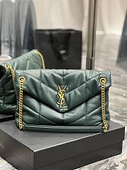 Kitlife YSL Large Louou Puffer in Lambskin Dark Green Bag - 35x23x13.5cm - 1