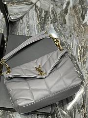 Kitlife YSL Large Louou Puffer in Lambskin Grey Bag - 35x23x13.5cm - 2