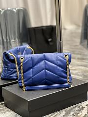 Kitlife YSL Medium Louou Puffer in Lambskin Blue - 29x17x11cm - 5