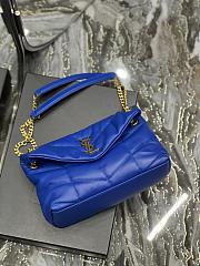 Kitlife YSL Medium Louou Puffer in Lambskin Blue - 29x17x11cm - 4