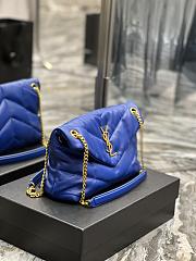 Kitlife YSL Medium Louou Puffer in Lambskin Blue - 29x17x11cm - 3