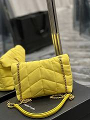 Kitlife YSL Loulou Toy Puffer Jersey Yellow Crossbody Bag - 23×15.5×5.8cm - 4