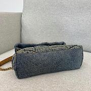 	 KITLIFE YSL PUFFER MEDIUM CHAIN BAG IN QUILTED VINTAGE DENIM AND SUEDE - 29-17-11cm - 3