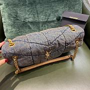 	 KITLIFE YSL PUFFER LARGE CHAIN BAG IN QUILTED VINTAGE DENIM AND SUEDE - 35x23x13.5cm - 6