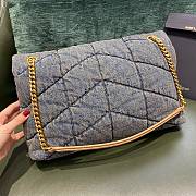 	 KITLIFE YSL PUFFER LARGE CHAIN BAG IN QUILTED VINTAGE DENIM AND SUEDE - 35x23x13.5cm - 4