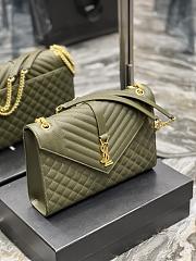 Kitlife YSL Envelope Large Black Gold Hardware Green – 32cm x 20cm x 8.5cm - 5