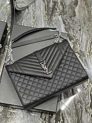 	 Kitlife YSL Envelope Large Black Silver Hardware Green – 32cm x 20cm x 8.5cm - 4