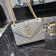 Kitlife YSL Envelope Cavair Calfskin Chain Bag In Gray With Gold Hardware - 24x17.5x7cm - 1