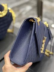 	 Kitlife YSL Envelope Cavair Calfskin Chain Bag In Navy Blue With Gold Hardware - 24x17.5x7cm - 2