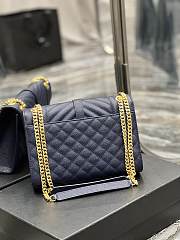 	 Kitlife YSL Envelope Cavair Calfskin Chain Bag In Navy Blue With Gold Hardware - 24x17.5x7cm - 3