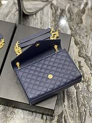 	 Kitlife YSL Envelope Cavair Calfskin Chain Bag In Navy Blue With Gold Hardware - 24x17.5x7cm - 4