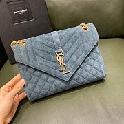 	 Kitlife YSL Envelope Suede Leather In Blue With Gold Hardware - 24x17.5x7cm - 1