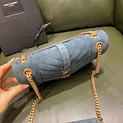 	 Kitlife YSL Envelope Suede Leather In Blue With Gold Hardware - 24x17.5x7cm - 2