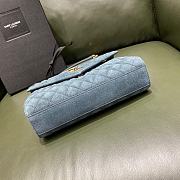 	 Kitlife YSL Envelope Suede Leather In Blue With Gold Hardware - 24x17.5x7cm - 3