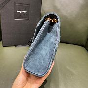 	 Kitlife YSL Envelope Suede Leather In Blue With Gold Hardware - 24x17.5x7cm - 4