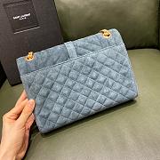 	 Kitlife YSL Envelope Suede Leather In Blue With Gold Hardware - 24x17.5x7cm - 5