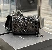 	 Kitlife YSL Envelope Patent Leather Chain Bag In Black- 21x6x13cm - 1