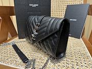Forubags YSL Envelope Cavair Calfskin Chain Bag In Black With Silver Hardware – 528286 - 21×13×6 cm - 2