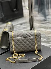 	 Kitlife YSL Envelope Caviar Calfskin Leather Chain Bag In Grey With Gold Hardware - 21x6x13cm - 5