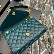 	 Kitlife YSL Envelope Caviar Calfskin Leather In Dark Green With Gold Hardware - 21x6x13cm - 3