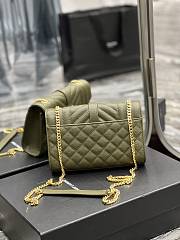 	 Kitlife YSL Envelope Caviar Calfskin Leather In Green With Gold Hardware - 21x6x13cm - 5