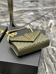 	 Kitlife YSL Envelope Caviar Calfskin Leather In Green With Gold Hardware - 21x6x13cm - 4