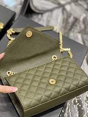 	 Kitlife YSL Envelope Caviar Calfskin Leather In Green With Gold Hardware - 21x6x13cm - 3