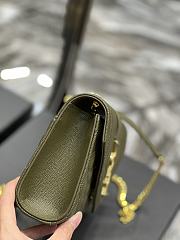 	 Kitlife YSL Envelope Caviar Calfskin Leather In Green With Gold Hardware - 21x6x13cm - 2