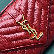 	 Kitlife YSL Envelope Caviar Calfskin Leather In Red With Gold Hardware - 21x6x13cm - 5