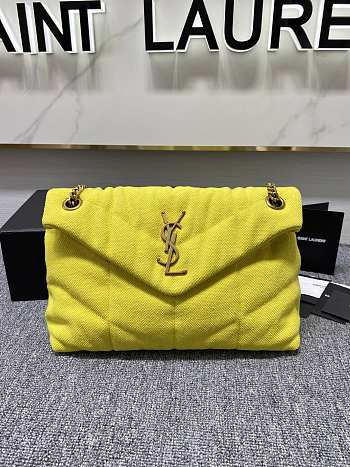 Kitlife YSL Loulou Toy Puffer Jersey Yellow Crossbody Bag - 29x17x11cm