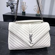 	 Kitlife YSL College Monogram Satchel White Silver Hardware – 32cm x 20cm x 8.5cm - 1