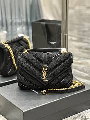 Kitlife YSL College Medium shearling black shoulder bag - 24x17x7 cm - 1