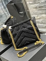 Kitlife YSL College Medium shearling black shoulder bag - 24x17x7 cm - 5